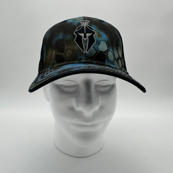 Kryptek Spartan Structured 6 Panel Meshback Snapback Cap, OSFM, Neptune/Black - Picture 3 of 15